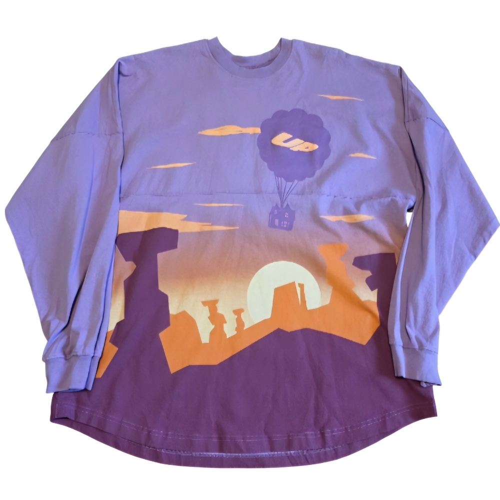 Purple and Orange Graphic Long Sleeve Shirt